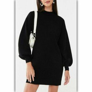 Balloon Sleeve Sweater Dress